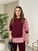 Kadın Gömlek Detay çizgili Yandan Bağlamalı Ikili Takım thumbnail 4