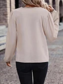 Kadın Uzun Kollu V Yakalı Aerobin Bluz thumbnail 3