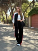 Kadın Hakim Yaka şerit Detay Hırka Ve Bol Paça Pantolon Ikili Takım thumbnail 3