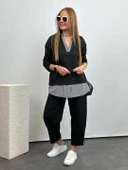 Polo Yaka Gömlek Detay Salaş Balon Pantolunlu ıkılı Takım thumbnail 9