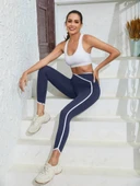 Kadın Yüksek Bel çapraz Bel şerit Detay Dalgıç Tayt thumbnail 5