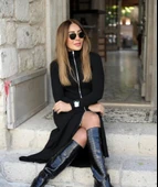 Kadın Uzun Kollu önden Fermuarlı Maxi Viskon Iki Iplik Elbise thumbnail 1