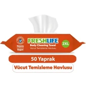 Freshlife Hasta Vücut Temizleme Islak Mendil Havlu 50 Yaprak XL (5 Li Set) - 2