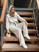 Kadın Uzun Kollu Nope Baskılı Beli Ribanalı Ikili Takım thumbnail 9