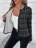 Kadın Uzun Kollu önü Açık şanel Kısa Ceket thumbnail 2