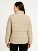 Bomber Mont Ceket – Su İtici Kumaş, Kapitone Astarlı, Fermuarlı, Kışlık - Bej thumbnail 2