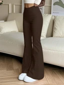 Kadın Yüksek Bel Ispanyol Paçalı Pantolon Tayt thumbnail 4