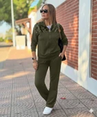 Kadın Uzun Kollu önden Fermuarlı Pul Payetli Alt üst Viskon Iki Iplik Takım thumbnail 2