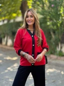 Kadın Uzun Kollu Ribanali Cep Detay Hırka Ve Bol Paça Pantolon Ikili Takım thumbnail 5