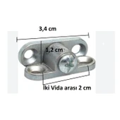 Kelebek Bağlantı, Çektirme Zamak-Metal Köşe Birleştirme Kelebek Bağlantı (12 Adet) thumbnail 3