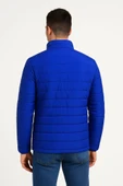 Erkek Bomber Mont Ceket – Su İtici Kumaş, Kapitone Astarlı, Fermuarlı, Kışlık - Saks Mavisi thumbnail 3