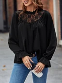 Kadın Uzun Kollu Dantelli Salaş Sandy Bluz thumbnail 2