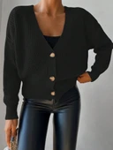 Düğme Detay Triko Bluz thumbnail 1