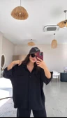 Kadın Flamlı Keten Tek Cep Oversızed Gömlek thumbnail 2