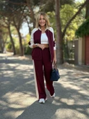 Kadın Hakim Yaka şerit Detay Hırka Ve Bol Paça Pantolon Ikili Takım - 2