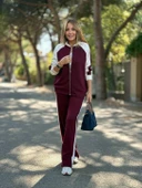 Kadın Hakim Yaka şerit Detay Hırka Ve Bol Paça Pantolon Ikili Takım - 9