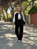 Kadın Hakim Yaka şerit Detay Hırka Ve Bol Paça Pantolon Ikili Takım thumbnail 2