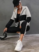 Kadın Uzun Kollu Kapşonlu önden Fermuarlı Viskon Iki Iplik Bluz Ve Pantolon Ikili Takım thumbnail 1