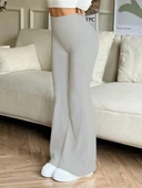 Kadın Yüksek Bel Ispanyol Paçalı Pantolon Tayt thumbnail 3