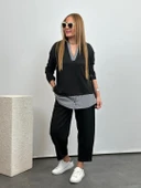 Polo Yaka Gömlek Detay Salaş Balon Pantolunlu ıkılı Takım thumbnail 8