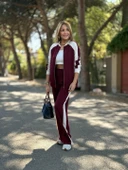 Kadın Hakim Yaka şerit Detay Hırka Ve Bol Paça Pantolon Ikili Takım - 4