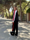 Kadın Hakim Yaka şerit Detay Hırka Ve Bol Paça Pantolon Ikili Takım thumbnail 7