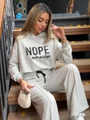 Kadın Uzun Kollu Nope Baskılı Beli Ribanalı Ikili Takım thumbnail 7