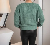 Kadın Uzun Kollu Düğme Detay Triko Bluz thumbnail 8