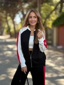 Kadın Hakim Yaka şerit Detay Hırka Ve Bol Paça Pantolon Ikili Takım thumbnail 6