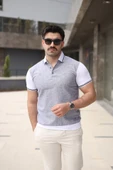 Erkek Polo Yaka Fermuar Detaylı Tişört thumbnail 1