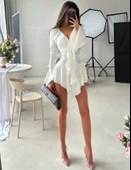 Kadın Dalgıç Kumaş Fırfırlı Elbise thumbnail 3