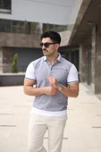 Erkek Polo Yaka Fermuar Detaylı Tişört thumbnail 3