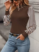 Kadın Uzun Kollu Balıkçı Yaka Bürümcük Bluz thumbnail 6