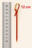 Düğümlü Kırmızı Bambu Kürdan – 12 cm, Şık Davet ve Kokteyl Sunum Çubuğu (50’li Paket) - 7