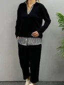 Polo Yaka Gömlek Detay Salaş Balon Pantolunlu ıkılı Takım thumbnail 12