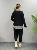 Polo Yaka Gömlek Detay Salaş Balon Pantolunlu ıkılı Takım thumbnail 11