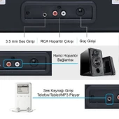 T317UB Retro Pikap Siyah Bluetooth Şarj Edilebilir - 4
