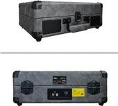 ST14012 Bluetooth ve Şarj Özellikli Pikap 33-45-78 Devir Gri-Siyah Deri Renk Tek Ebat Beden - 4