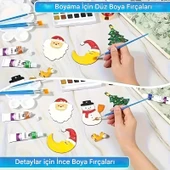 Düz ve Yuvarlak Fırça Seti, Akrilik, Sulu Boya, Yağlı Boya, DIY Çizim, Seramik, Resim Fırça-10 Adet thumbnail 4