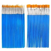 Düz ve Yuvarlak Fırça Seti, Akrilik, Sulu Boya, Yağlı Boya, DIY Çizim, Seramik, Resim Fırça-10 Adet thumbnail 5