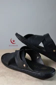 Erkek Çapraz Model Yumuşak Taban Sandalet&Terlik Hac, Umre ve Günlük Kullanıma Uygun thumbnail 11