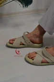 Erkek Çapraz Model Yumuşak Taban Sandalet&Terlik Hac, Umre ve Günlük Kullanıma Uygun thumbnail 6