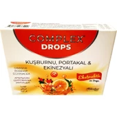 Complex Drops Bitkisel Boğaz Pastili Kuşburnu, Portakal & Ekinezyalı 24 Drops - 1
