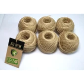 Jütburada Bej Jüt İplik 100 Metre 6 Adet Hasır İp Kırnap İp Doğal İp Çuval İp - 1