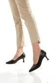 Siyah Mat Stiletto Kısa Kadeh Topuklu Ayakkabı - Kandy thumbnail 1