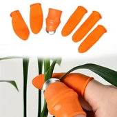 BUFFER® 5 Parça Pratik Parmak Koruyucu 1 Parça Baş Parmak Bıçaklı Eldiven Sebze Meyve Soyucu Kesme Ayıklayıcı Silikon Set thumbnail 1