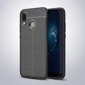 Huawei P20 Lite Kılıf Deri Silikon Yüzeyli Yüksek Kaliteli Sİlikondan Üretilmiş Premium Silikon Kapak RYC/Niss - 1