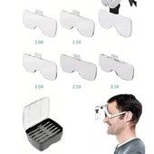 BUFFER® 5 Lensli 2 Led Işıklı Ayarlanabilir Pilli Gözlük Tipi Büyüteç thumbnail 2