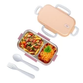 BUFFER® 2 Bölmeli 150-300 Ml Paslanmaz Çelik Yemek Kabı Beslenme Kabı Yiyecek Saklama Kabı thumbnail 4