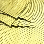 BUFFER® Kare Gold Cam Mozaik Fayans Çıkartmaları El İşi Kare Cam Fayans Kendinden Yapışkanlı Aynalı Dekor Panel 30x30 Cm thumbnail 4